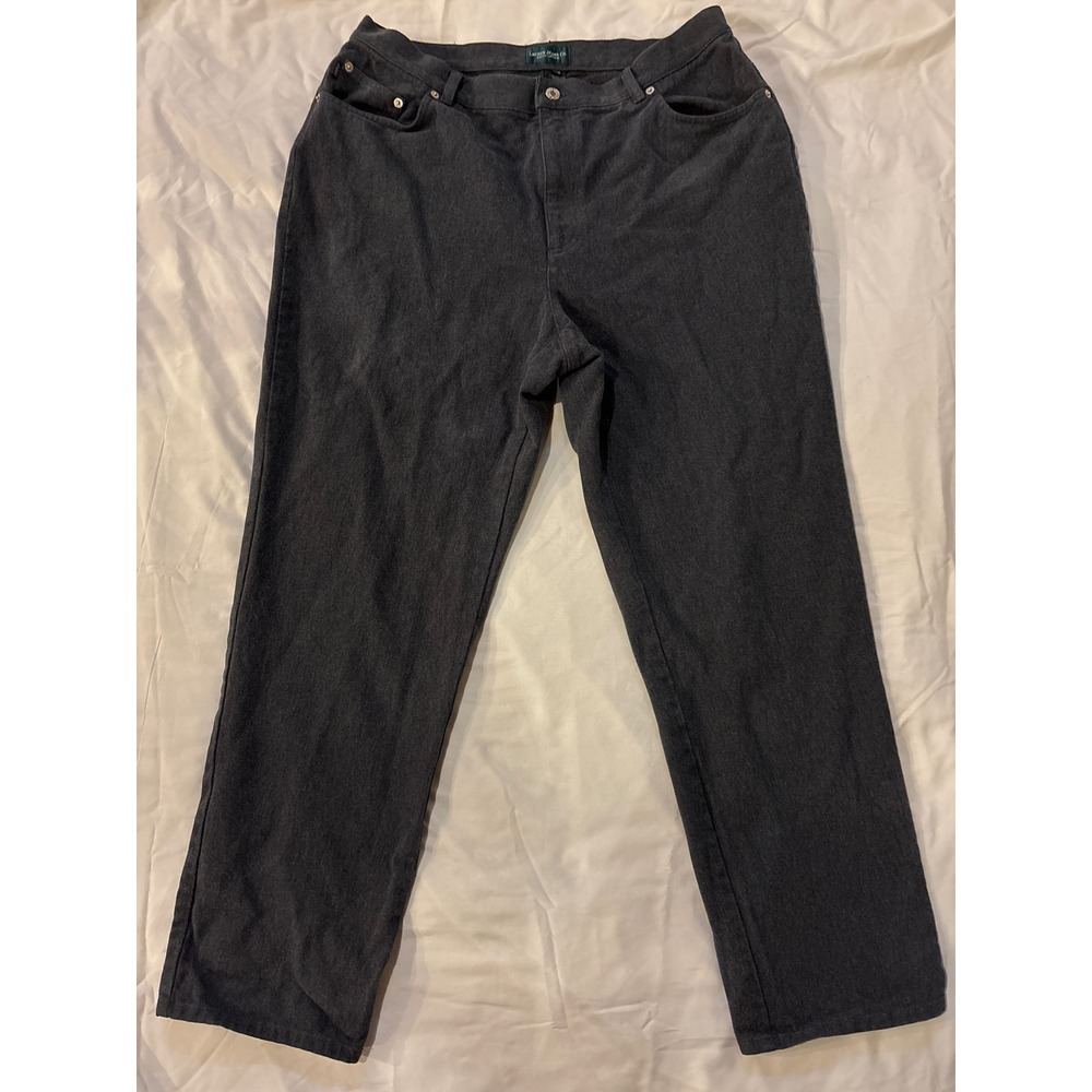 Lauren Ralph Lauren Jeans Womens 18W Gray Excellent Straight Leg Cotton Denim